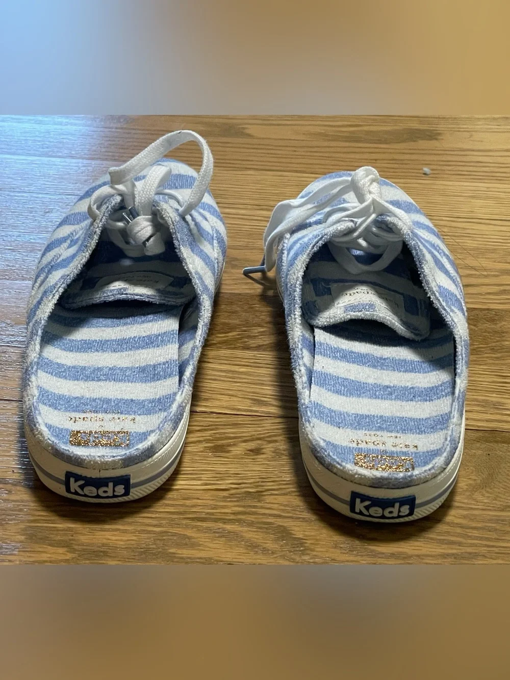 NWOT - Keds x Kate Spade Moxie Mule Terry Cloth Blue Striped Slip On Sneakers